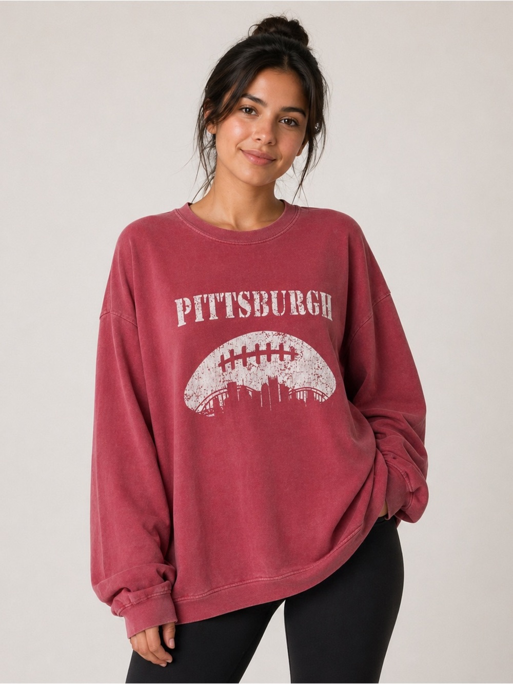 Women's Pittsburgh Graphic Pullover Sweatshirt - Dusty Rose